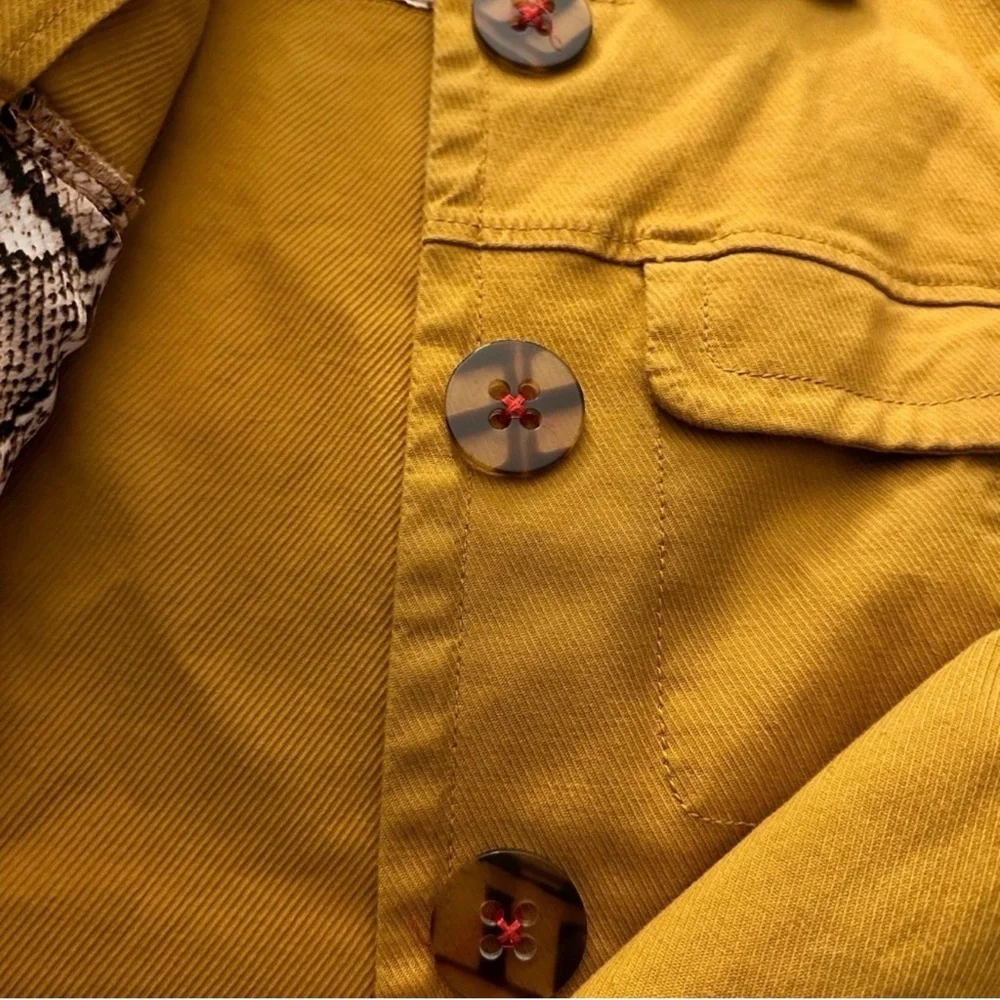 Anthropologie Nora Flounce-Sleeved Trucker Jacket in Mustard - Picture 9 of 9
